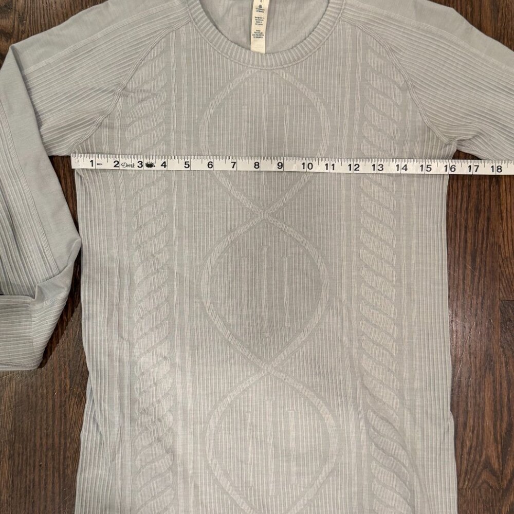 Lululemon Rest Less Long Sleeve Shirt Heathered Silver Size 6 - Picture 8 of 10